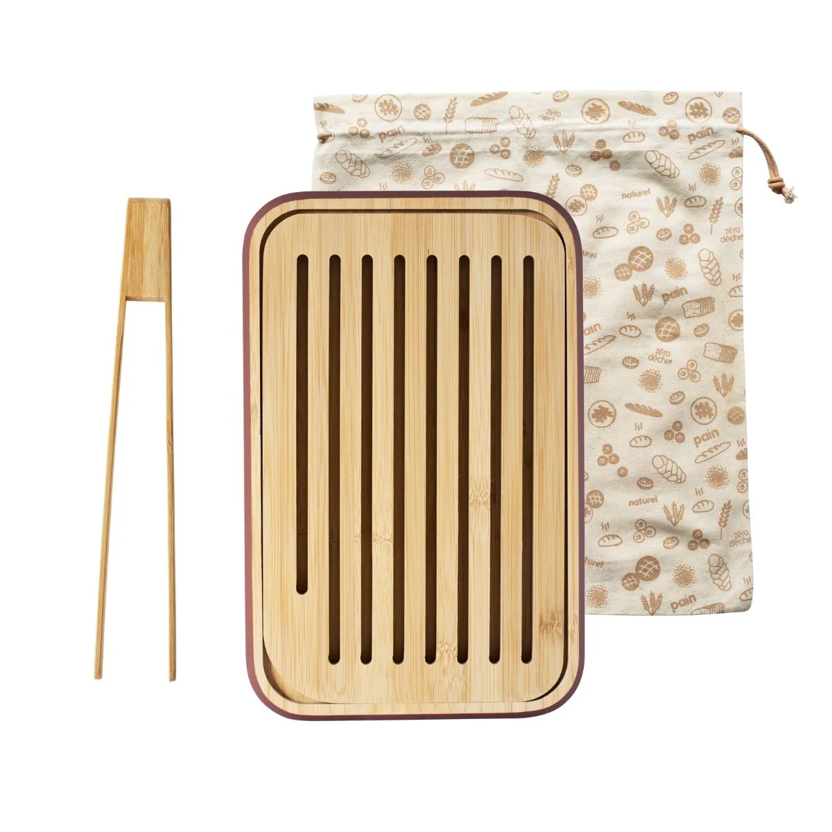 Set Du Boulanger : Planche À Découper, Pince À Toast Et Sac À Pain - Beige, Chocolat - Image 3