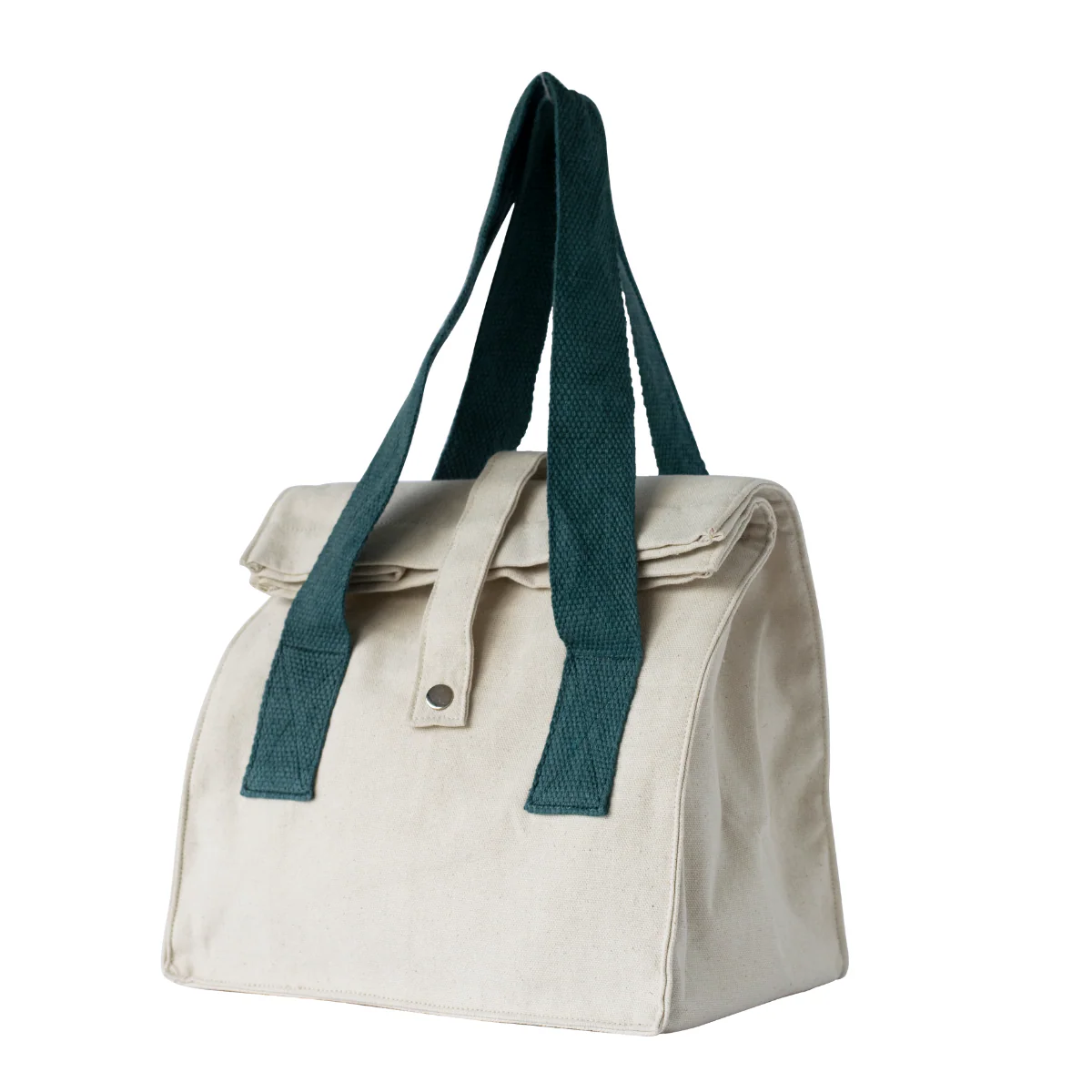Sac Déjeuner En Coton Bio - Bleu Canard - Image 2