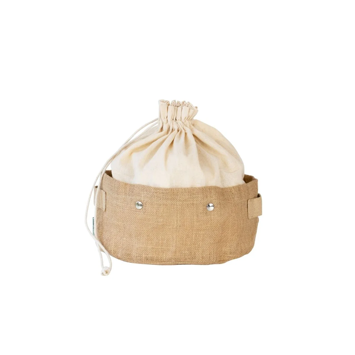 Corbeille De Conservation Amovible 2-En-1 En Coton Bio Et Jute - Beige - Image 3