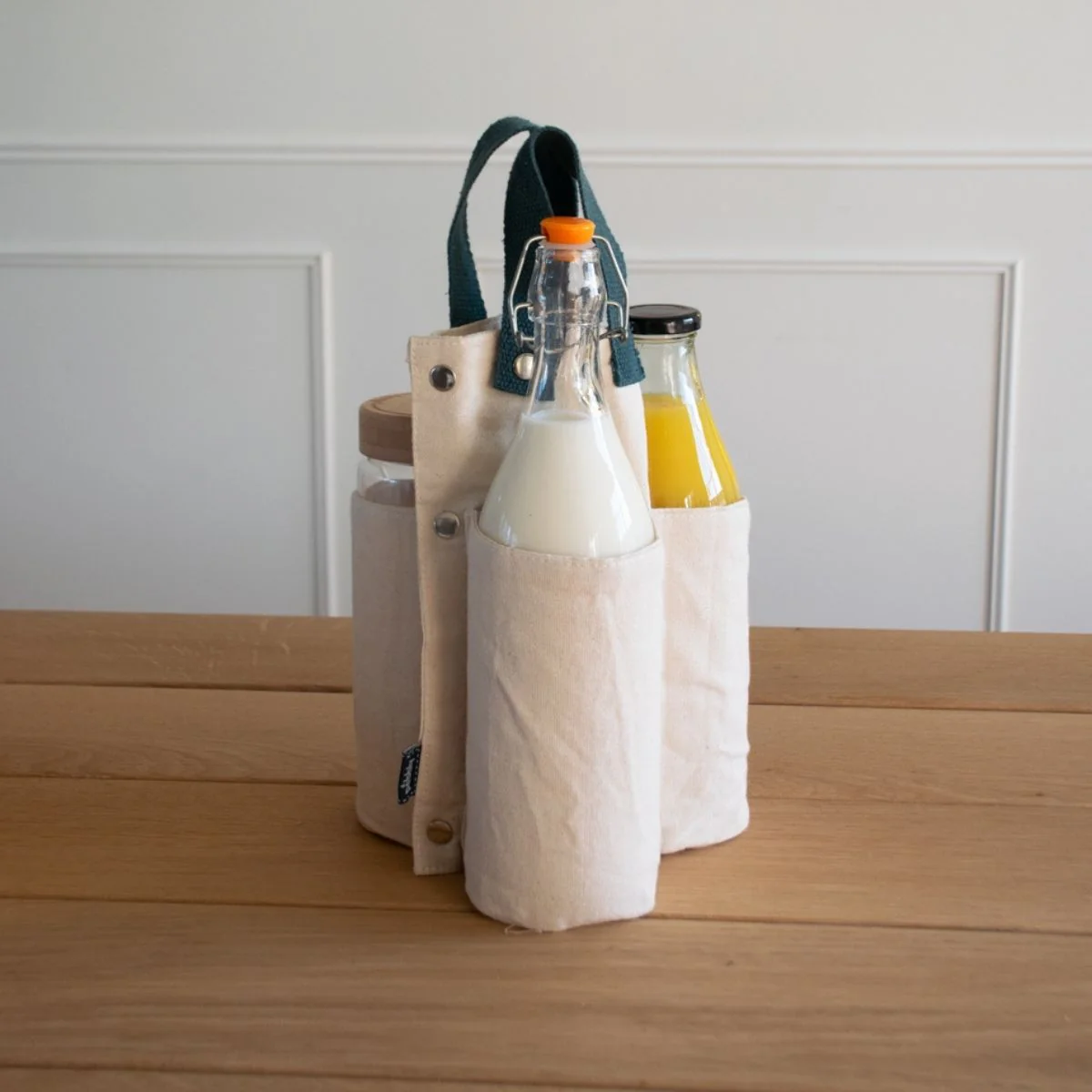 Sac À Bouteilles En Coton Bio - Blanc - Image 2