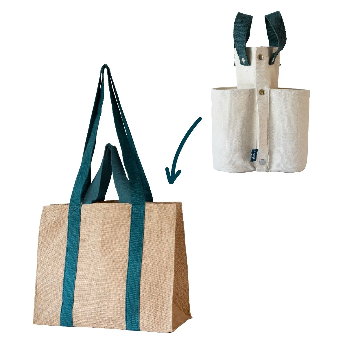 Sac À Bouteilles En Coton Bio - Blanc - Image 3