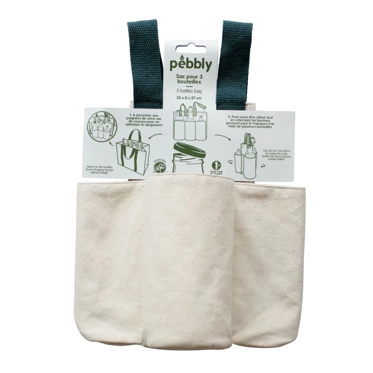 Sac À Bouteilles En Coton Bio - Blanc - Image 4