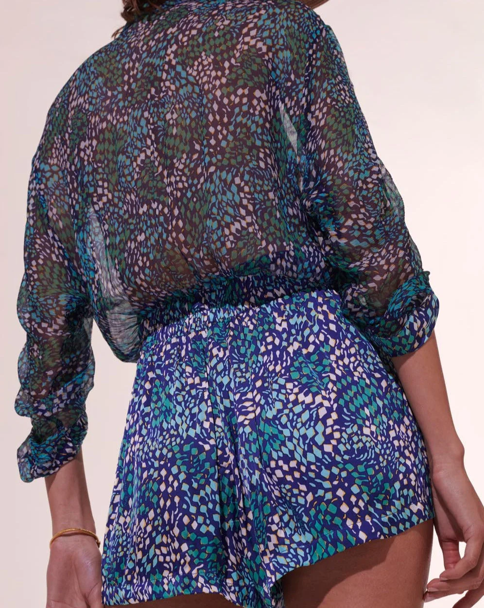 Combishort Azia - Blue Geo Animalier - Femme - Image 3