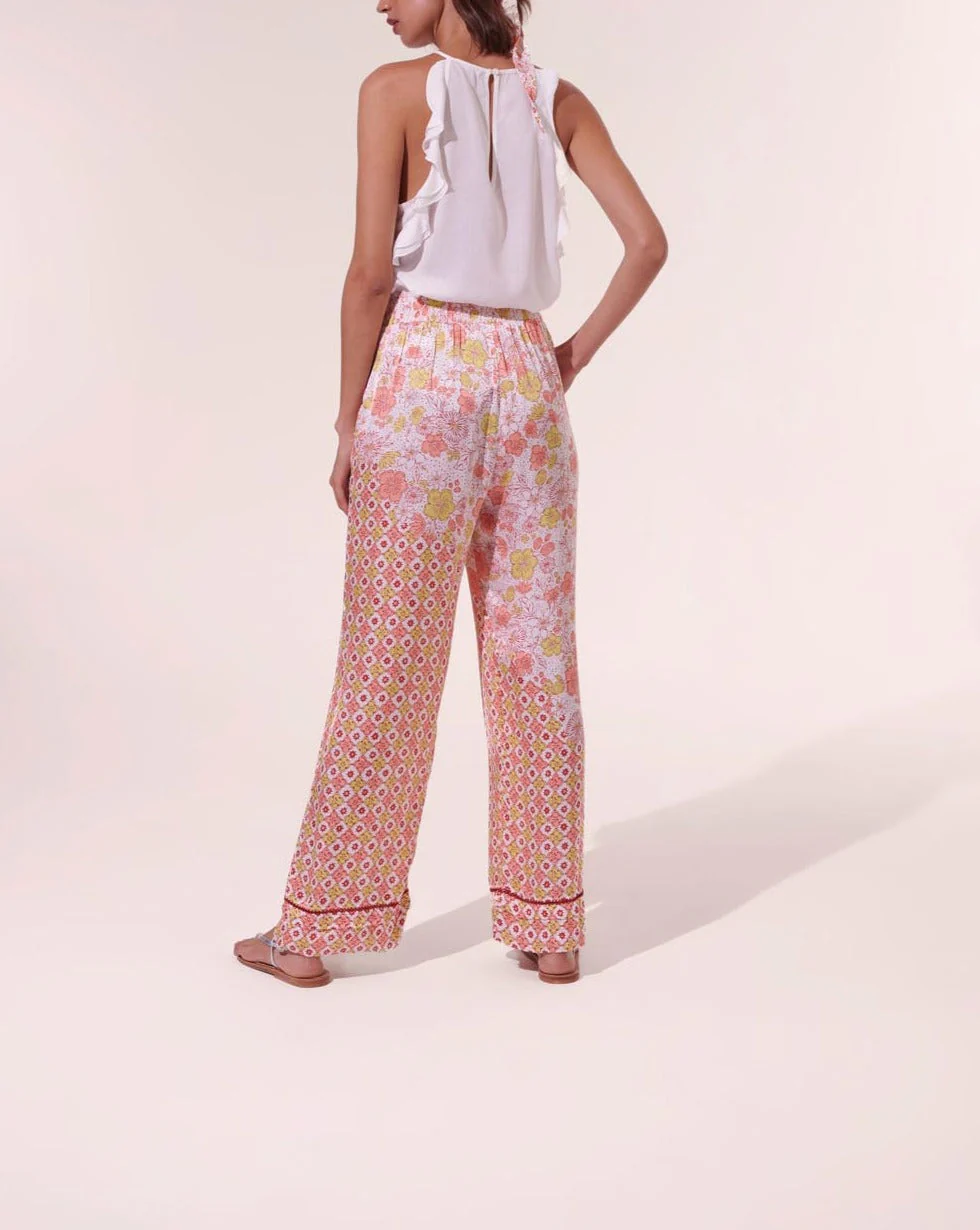 Pantalon Azia - White Pink Diagonal Batik - Femme - Image 2