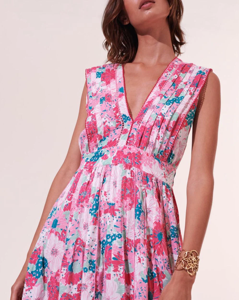 Robe Longue Agnes - Pink Flower Mix - Femme - Image 2