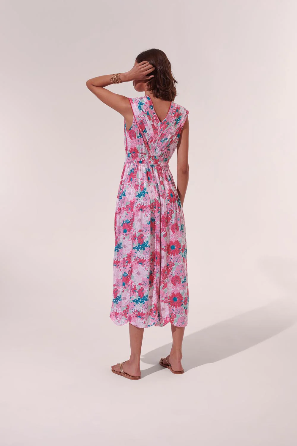 Robe Longue Agnes - Pink Flower Mix - Femme - Image 3