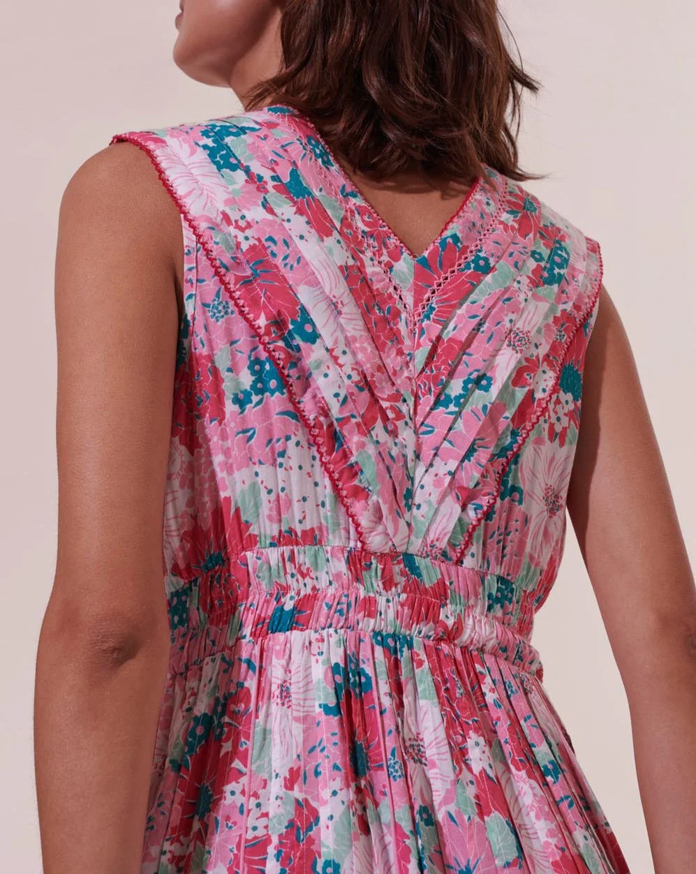 Robe Longue Agnes - Pink Flower Mix - Femme - Image 4