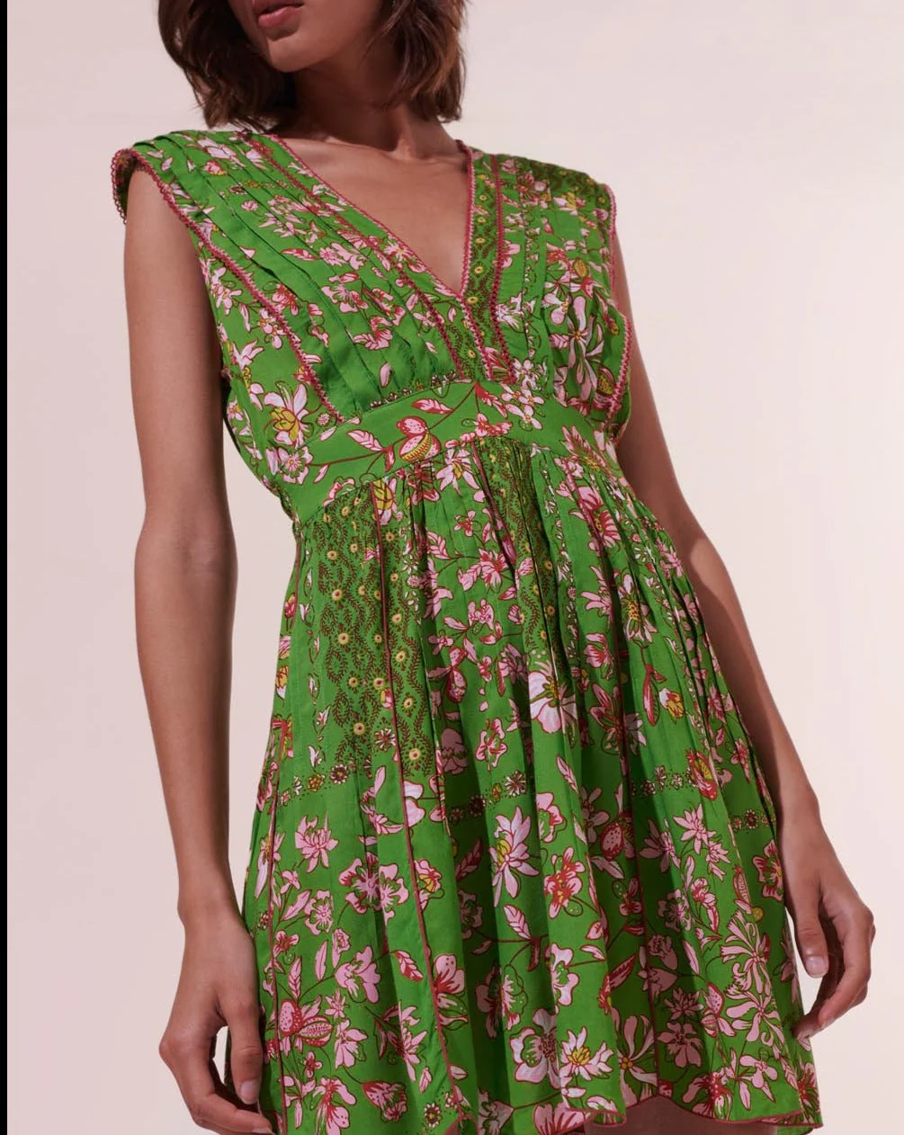 Robe Courte Agnes - Green Botanique - Femme - Image 2