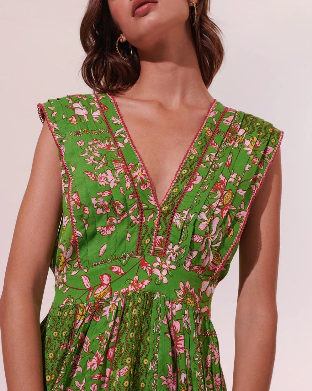 Robe Courte Agnes - Green Botanique - Femme - Image 3