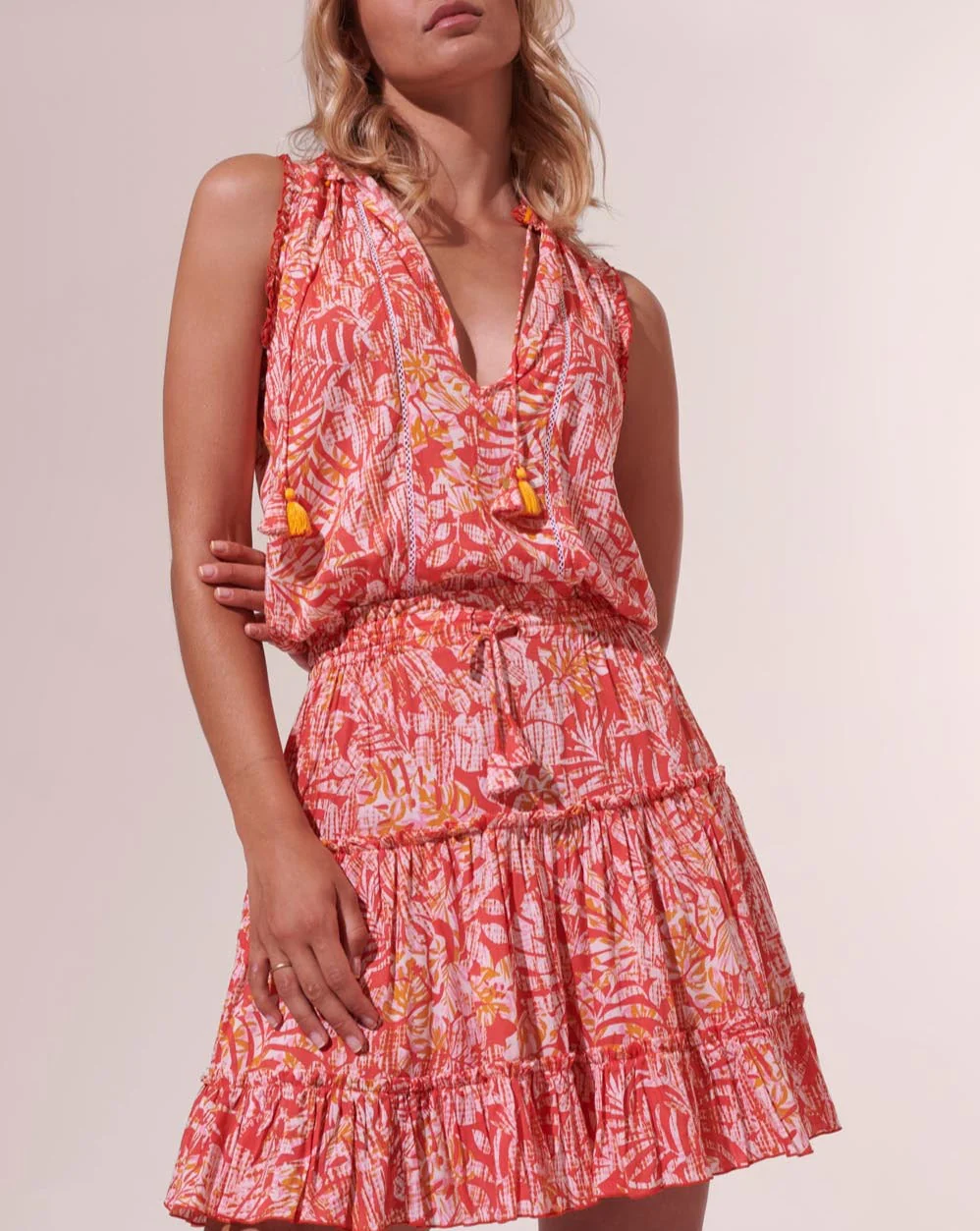 Robe Courte Clara - Orange Tropical - Femme - Image 2