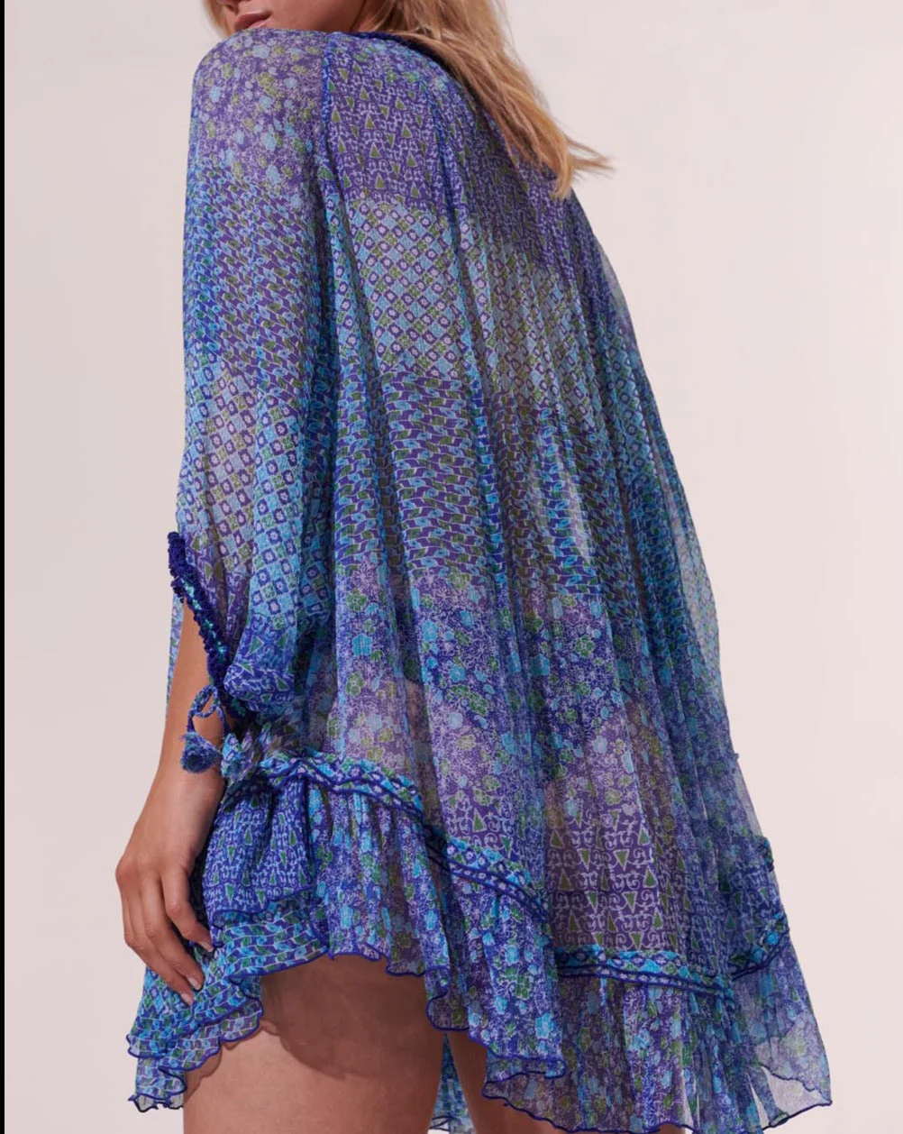 Poncho Nava - Blue Batik Stripe - Femme - Image 3