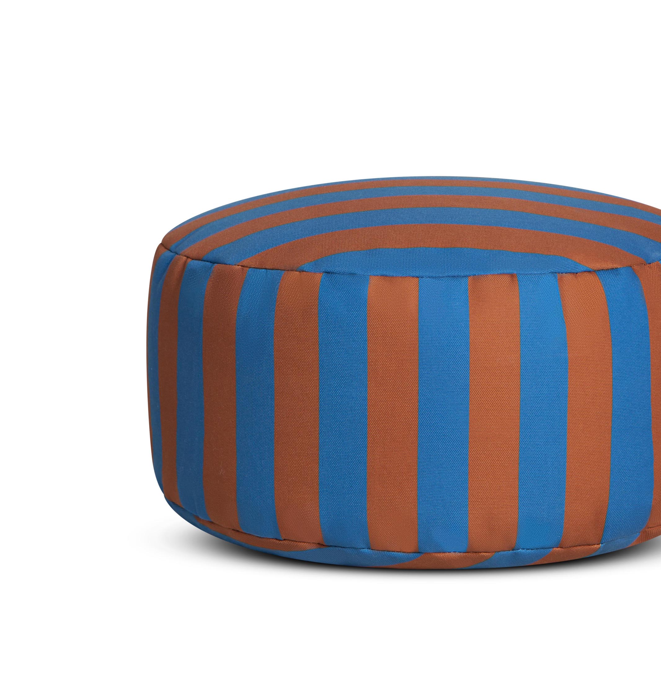 Pouf À Rayures - Bleu Et Marron - Image 3