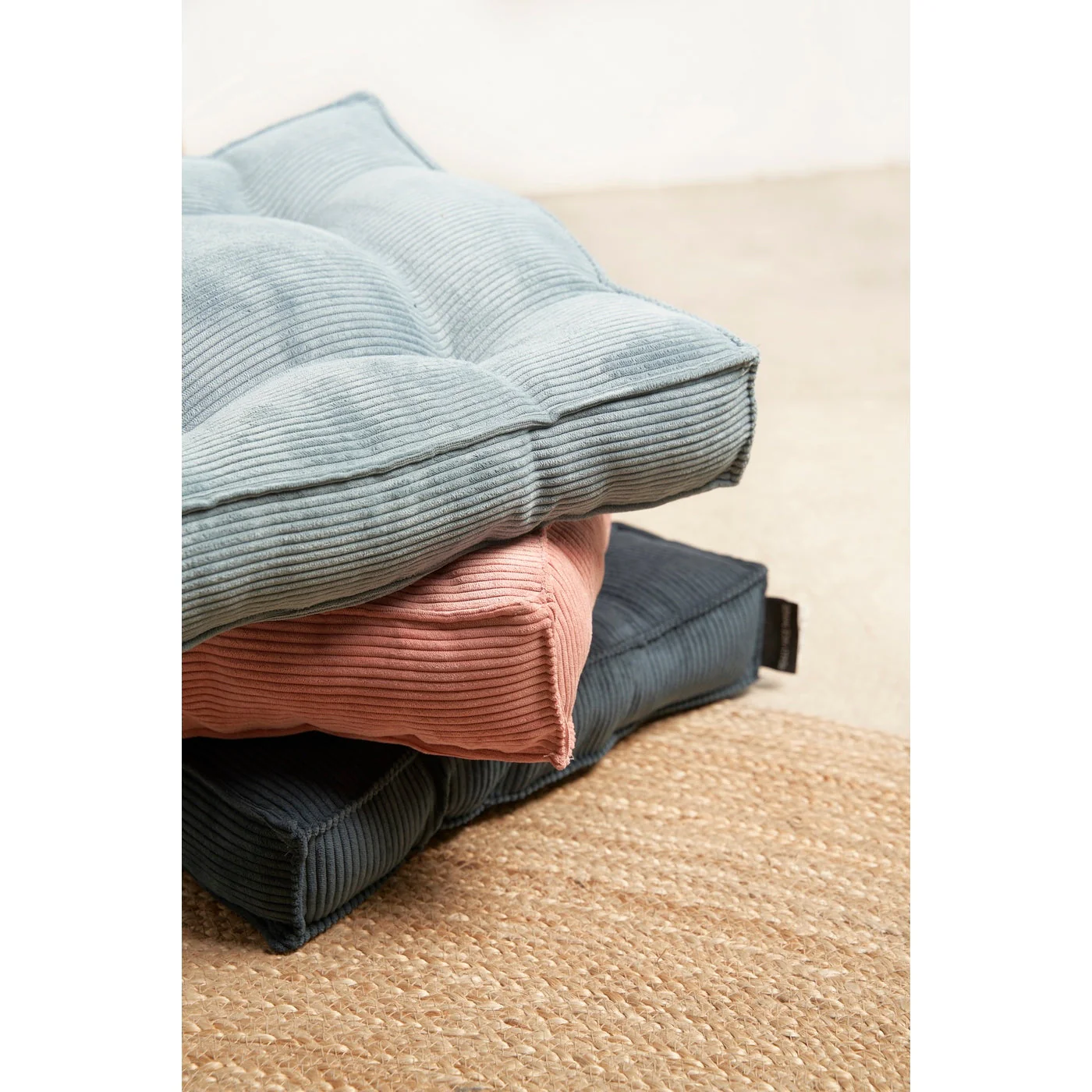 Coussin Carré Gustav En Velours Côtelé - Aigue-Marine - Image 3