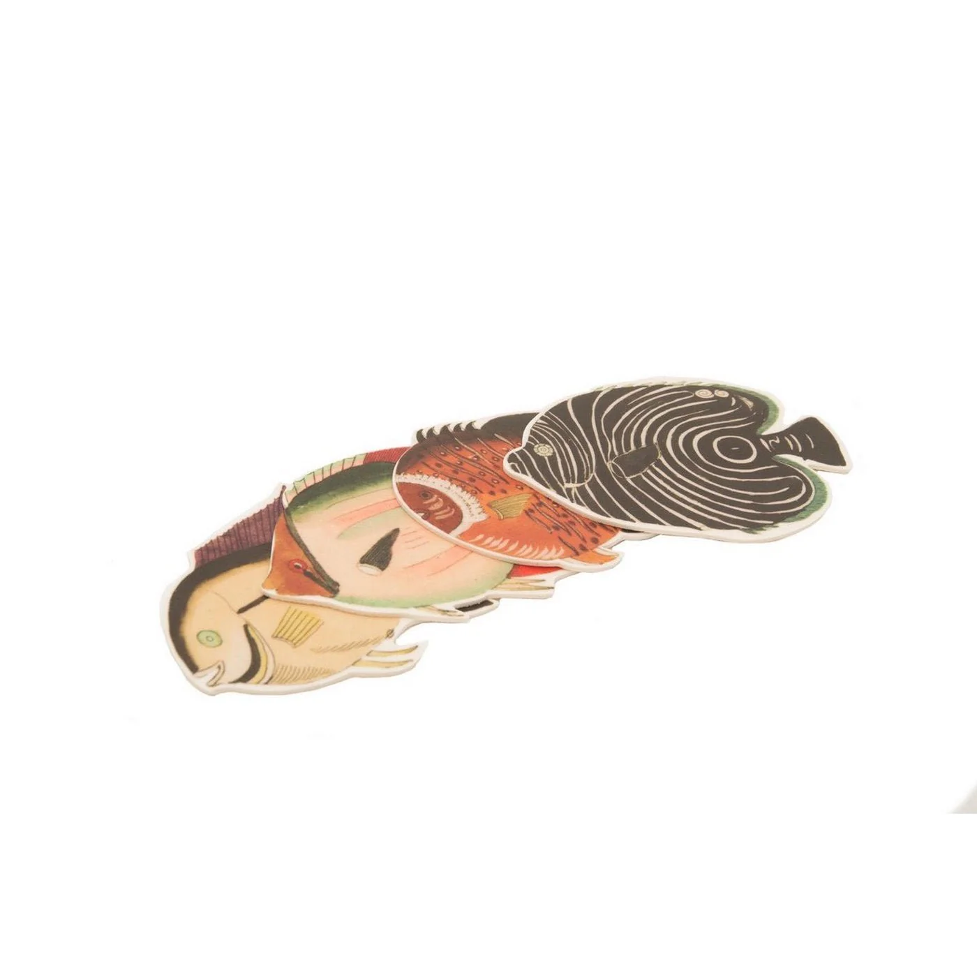 Set De 4 Sous-Verres En Linoléum Fishes - Multicolore - Image 2