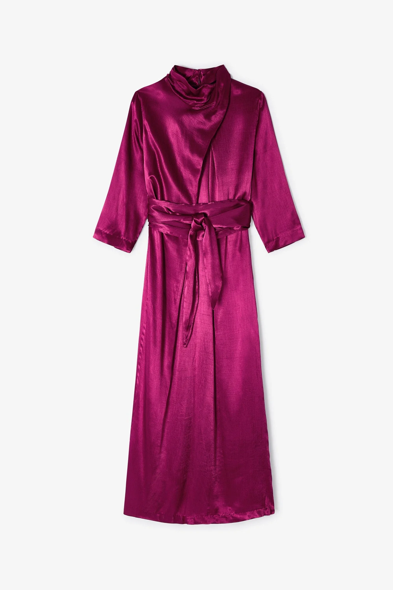Robe Clotilde Saten Arruguilla Ciruela - Image 8