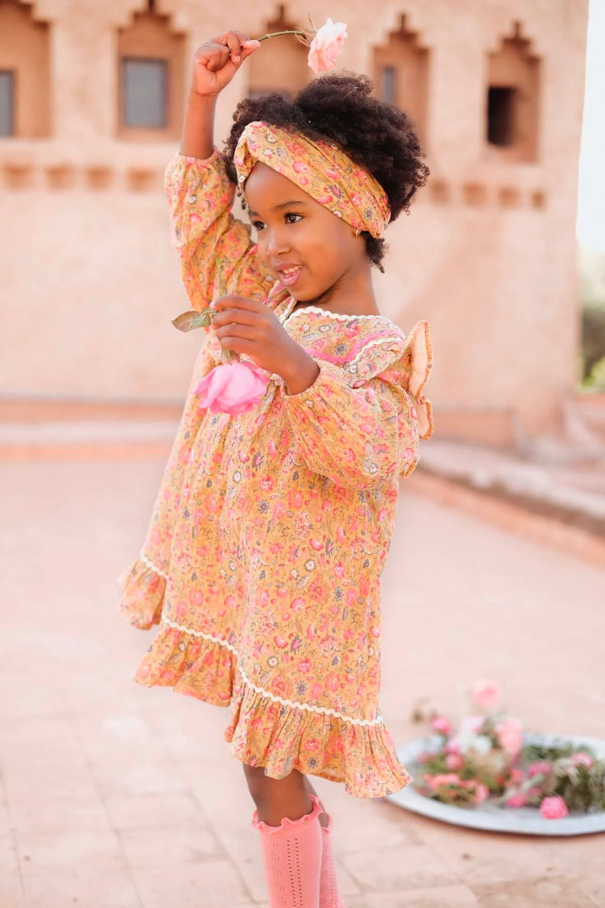Robe Jilana - Champ De Fleurs De Safran - Enfant - Image 2