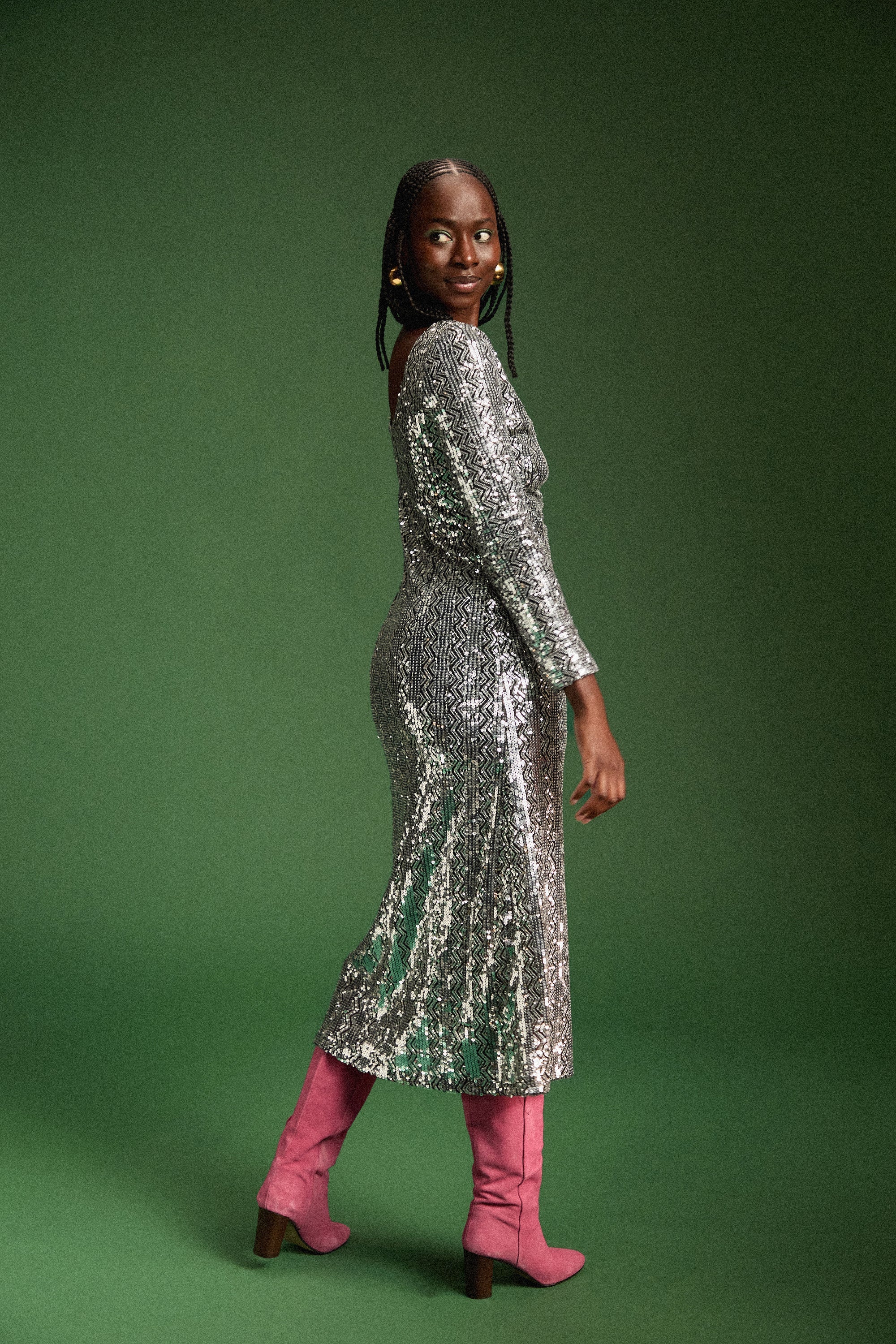 Robe Madison - Sequins Argente - Image 5