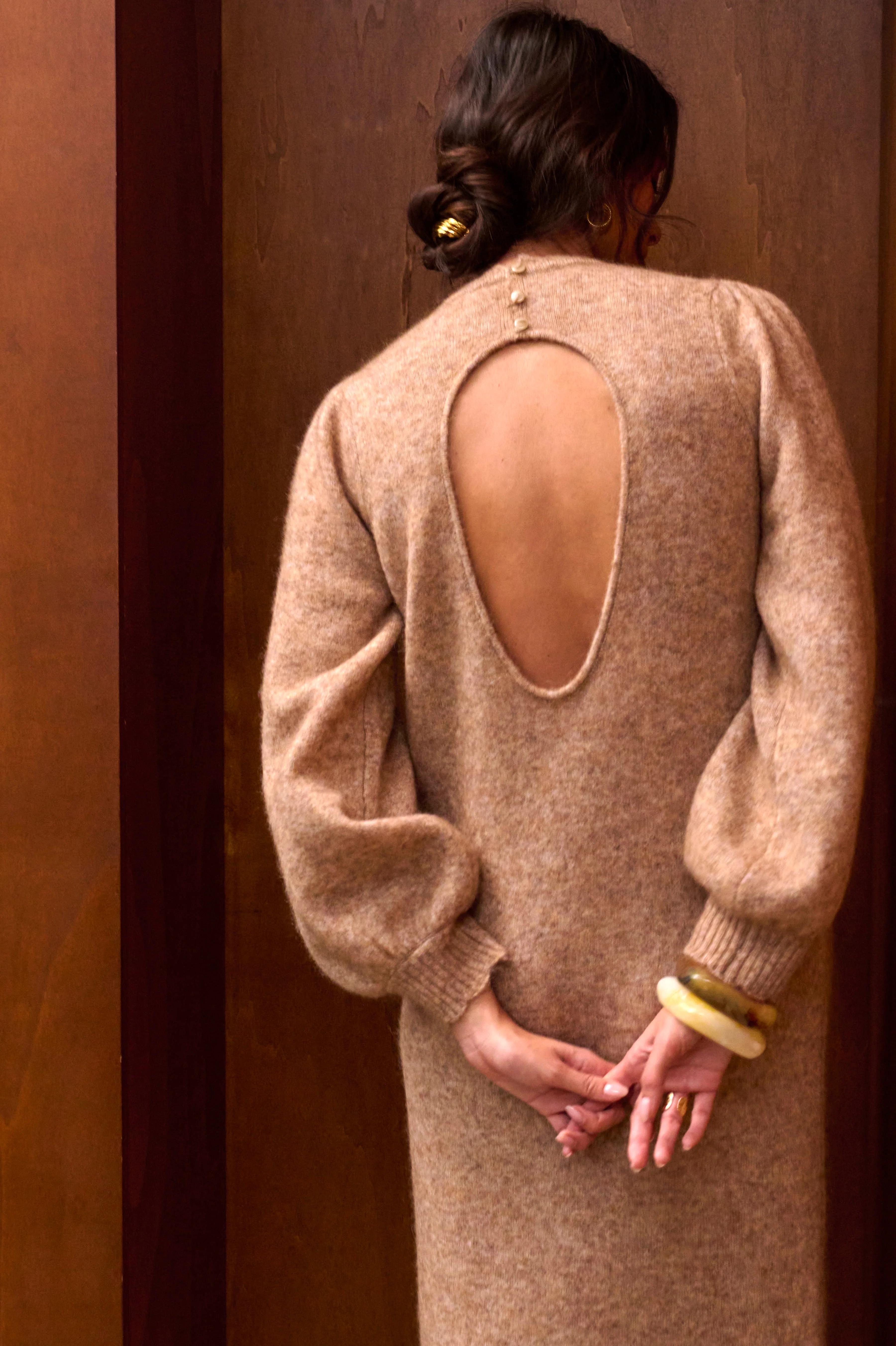 Robe Maille Noelle Camel - Image 3