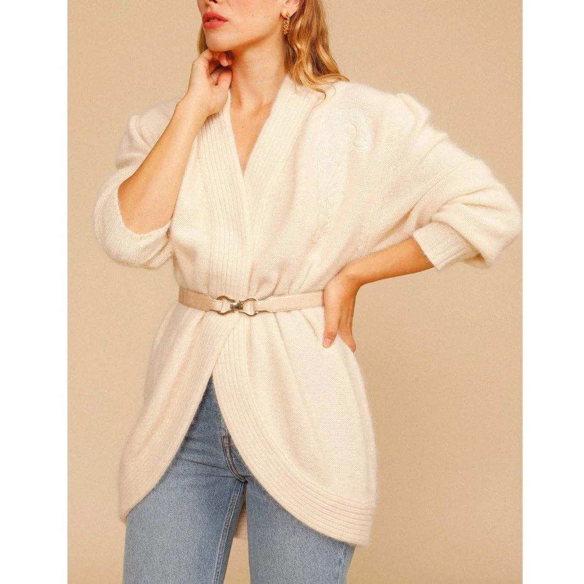 Cardigan Martina - Ecru Uni - Image 3