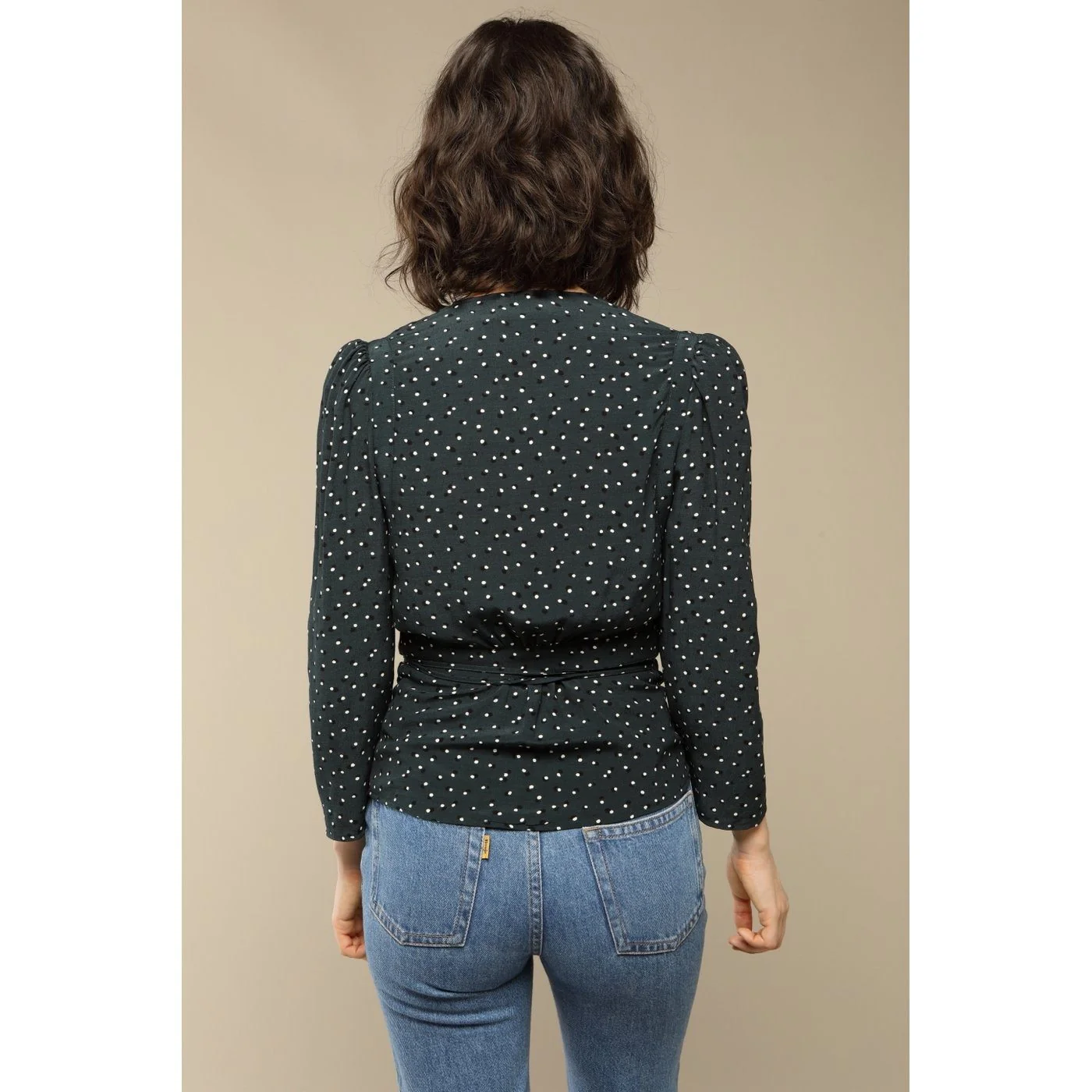 Blouse Anna - Pois Vert - Image 3
