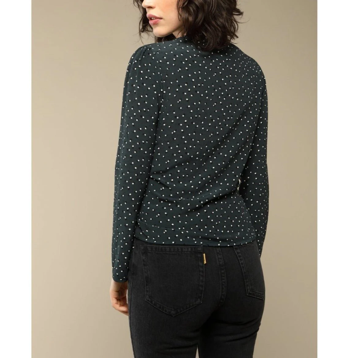 Blouse Yasmine - Pois Vert - Image 2