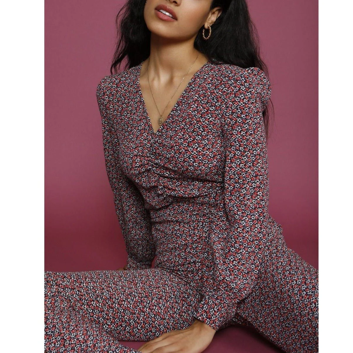 Combinaison Andrea - Rouge Mini Fleurette - Image 2