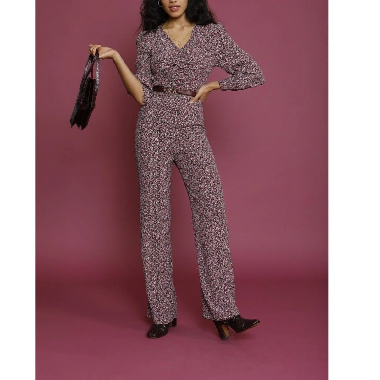 Combinaison Andrea - Rouge Mini Fleurette - Image 4