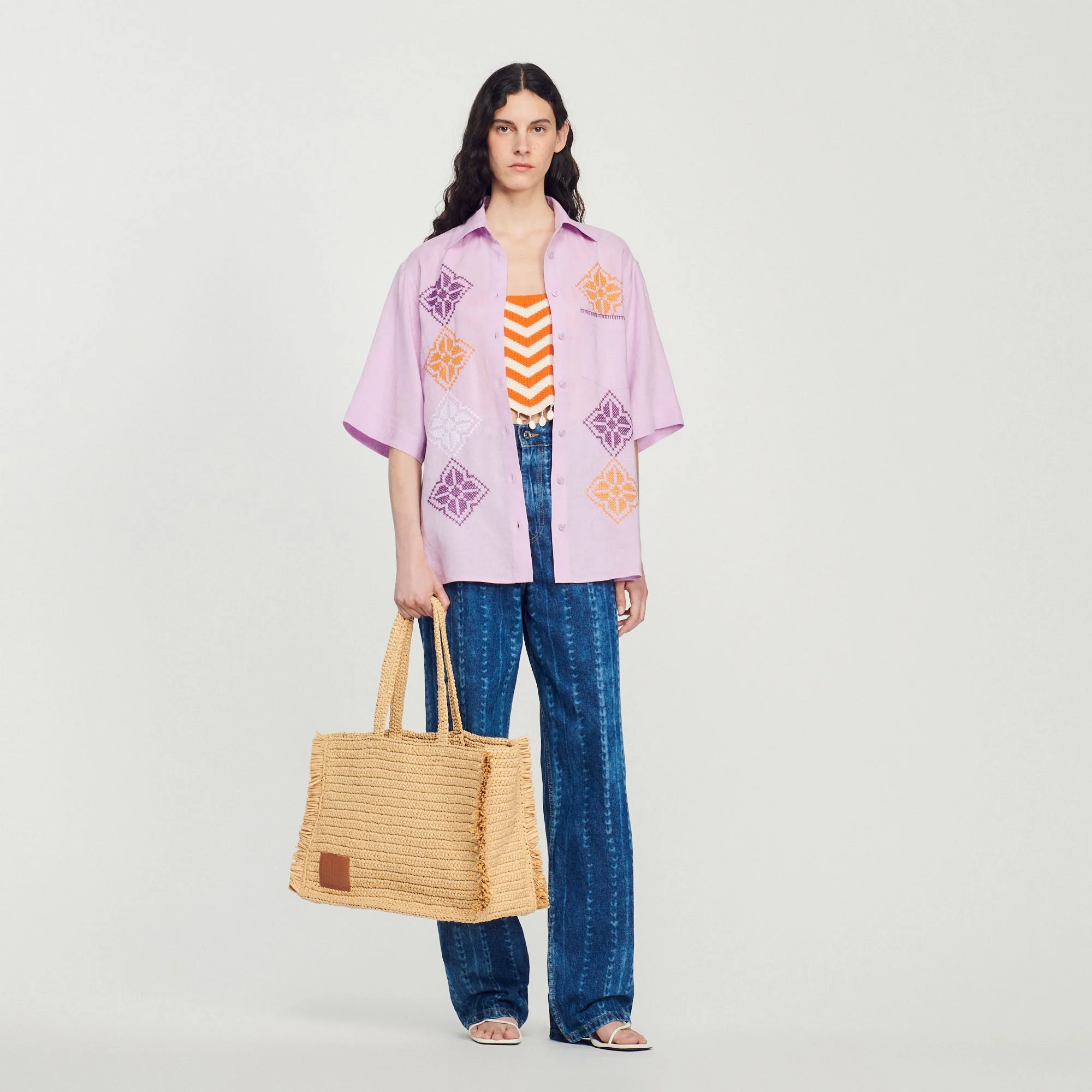 Chemise Oversize En Lin Brodé - Image 3