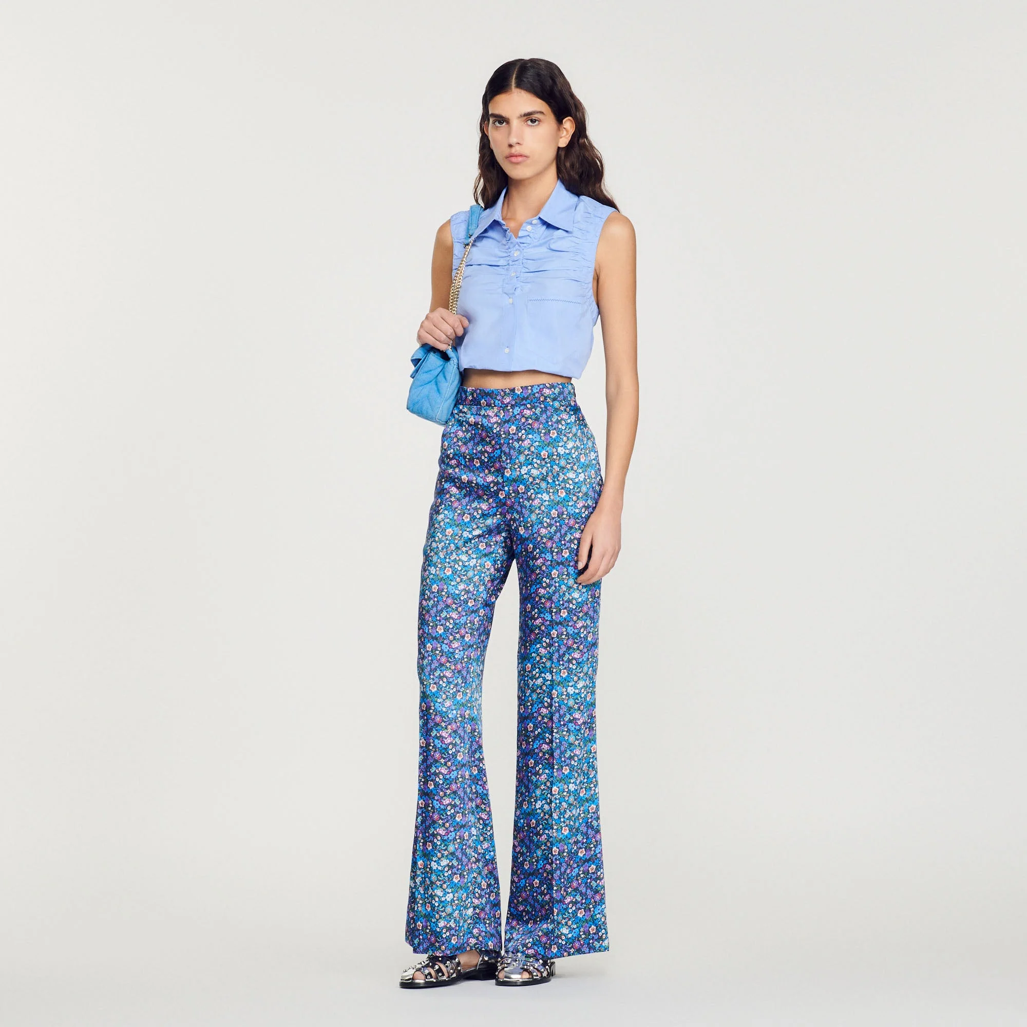Pantalon Satiné Imprimé Fleuri - Image 3