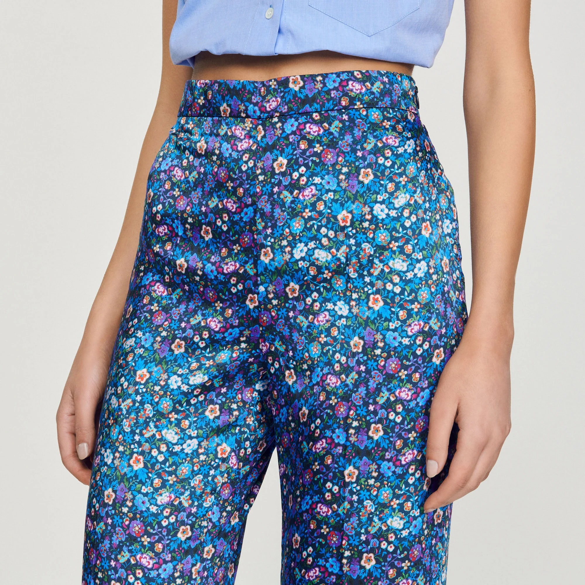 Pantalon Satiné Imprimé Fleuri - Image 5