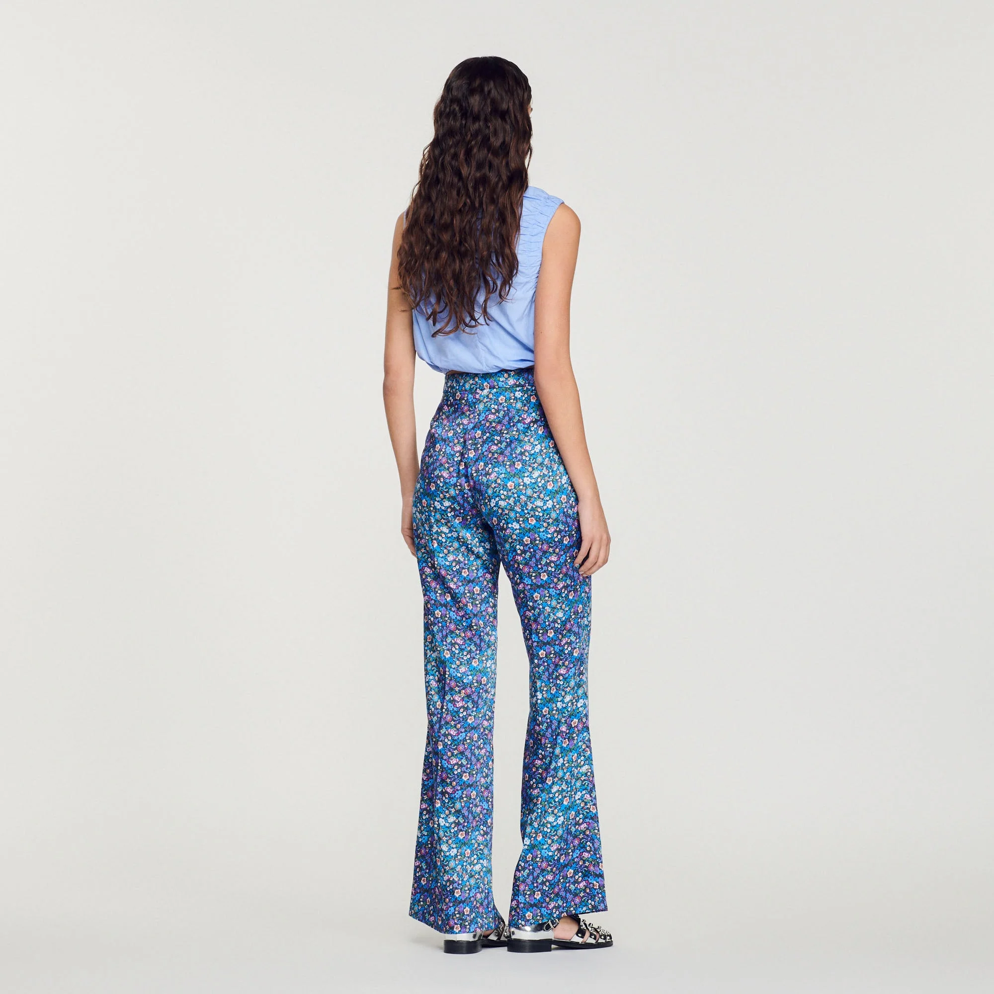Pantalon Satiné Imprimé Fleuri - Image 6