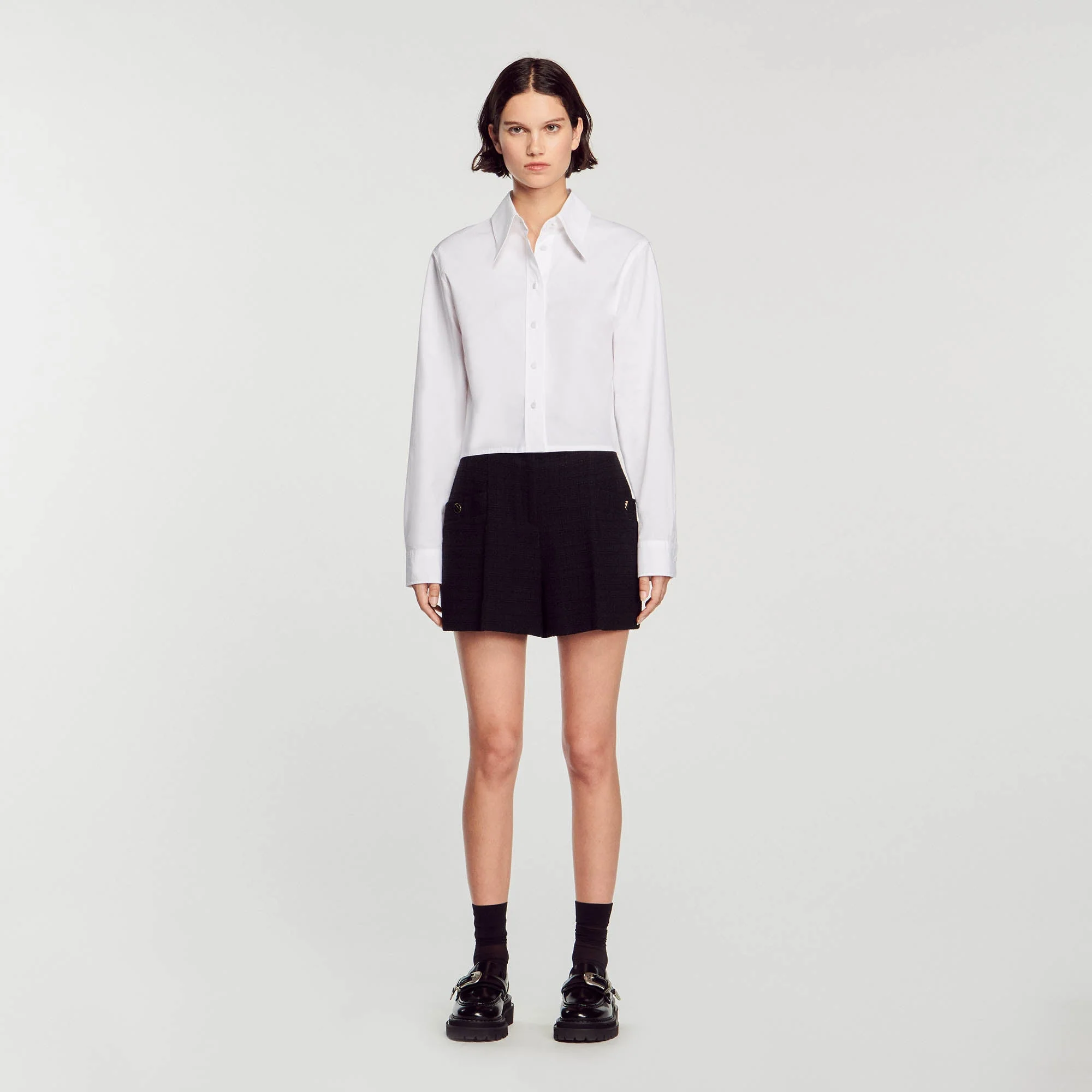 Short Taille Haute En Tweed - Image 3