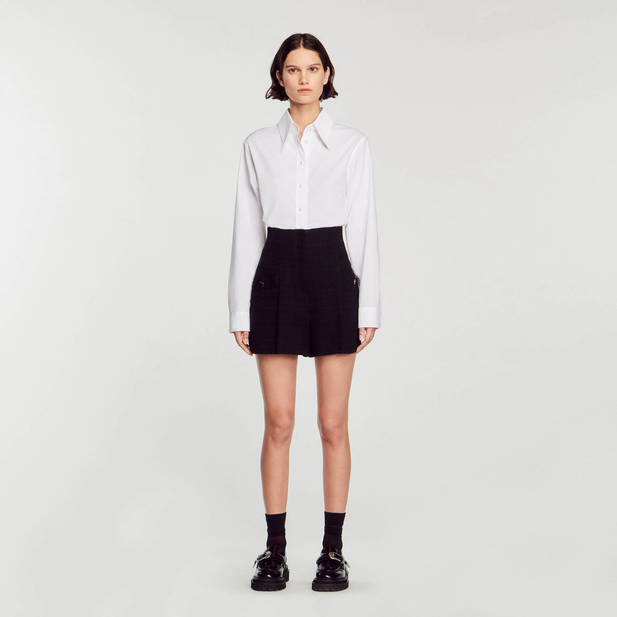 Short Taille Haute En Tweed - Image 4
