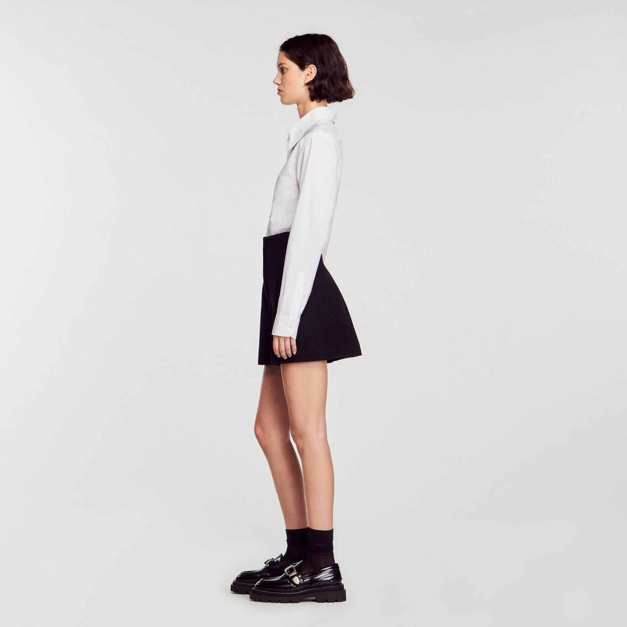 Short Taille Haute En Tweed - Image 7