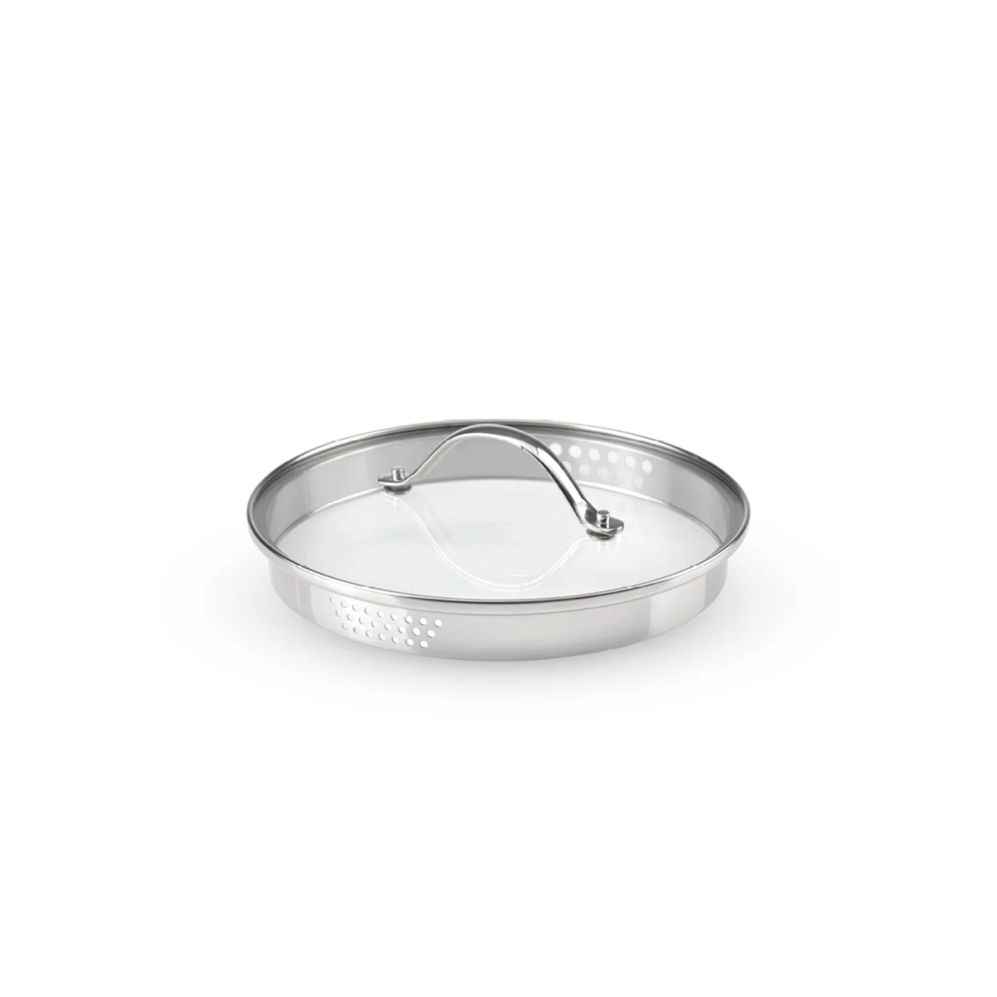 Couvercle En Verre Avec Bouton En Inox - Transparent/Argenté - 3 Tailles - Image 2