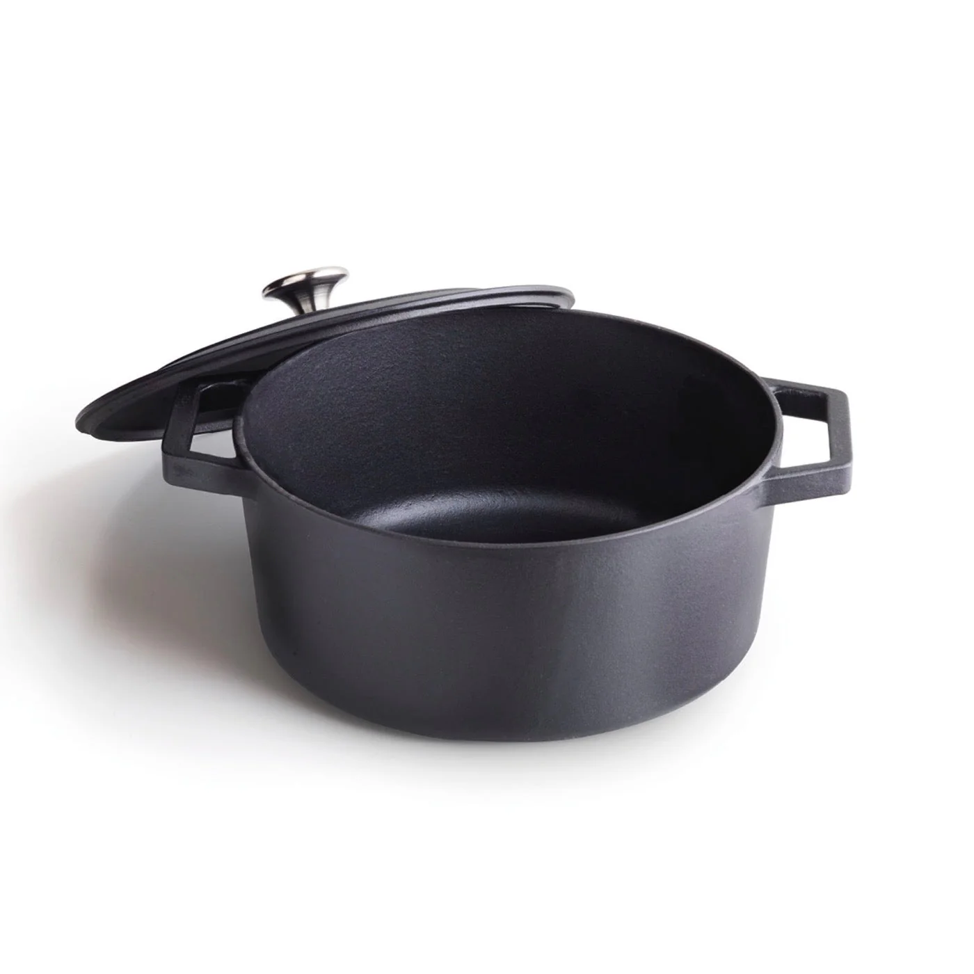 Cocotte Ronde En Fonte - Noir - 28cm - Image 4