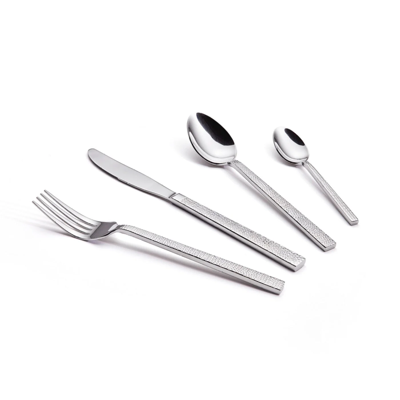 Ménagère De 24 Pièces Pour 6 Personnes En Inox Martelé - Argenté - Image 2