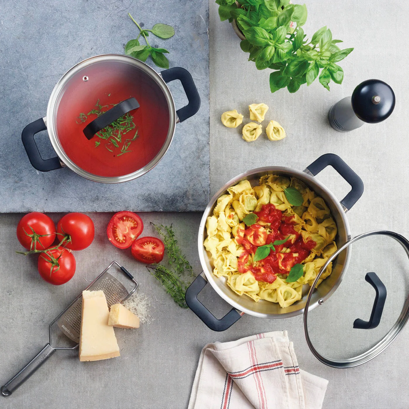 Set De 2 Casseroles En Acier Inoxydable Avec Couvercles En Verre - Qulinox - Argenté - Image 5