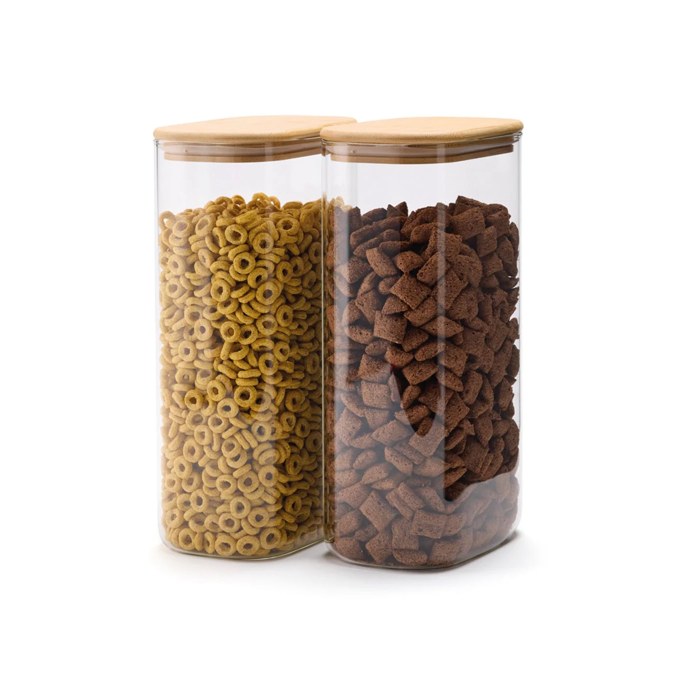 Set De 3 Bocaux En Verre Avec Couvercles En Bambou - Transparent - Image 2
