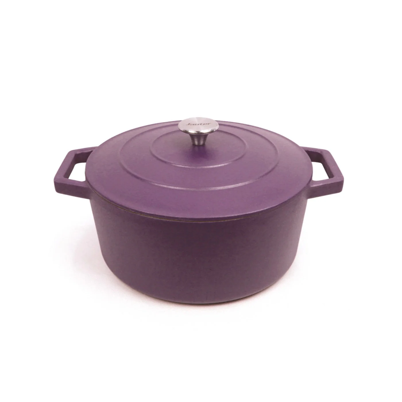 Cocotte En Fonte D'Acier Ronde - Aubergine - 28cm - Image 2