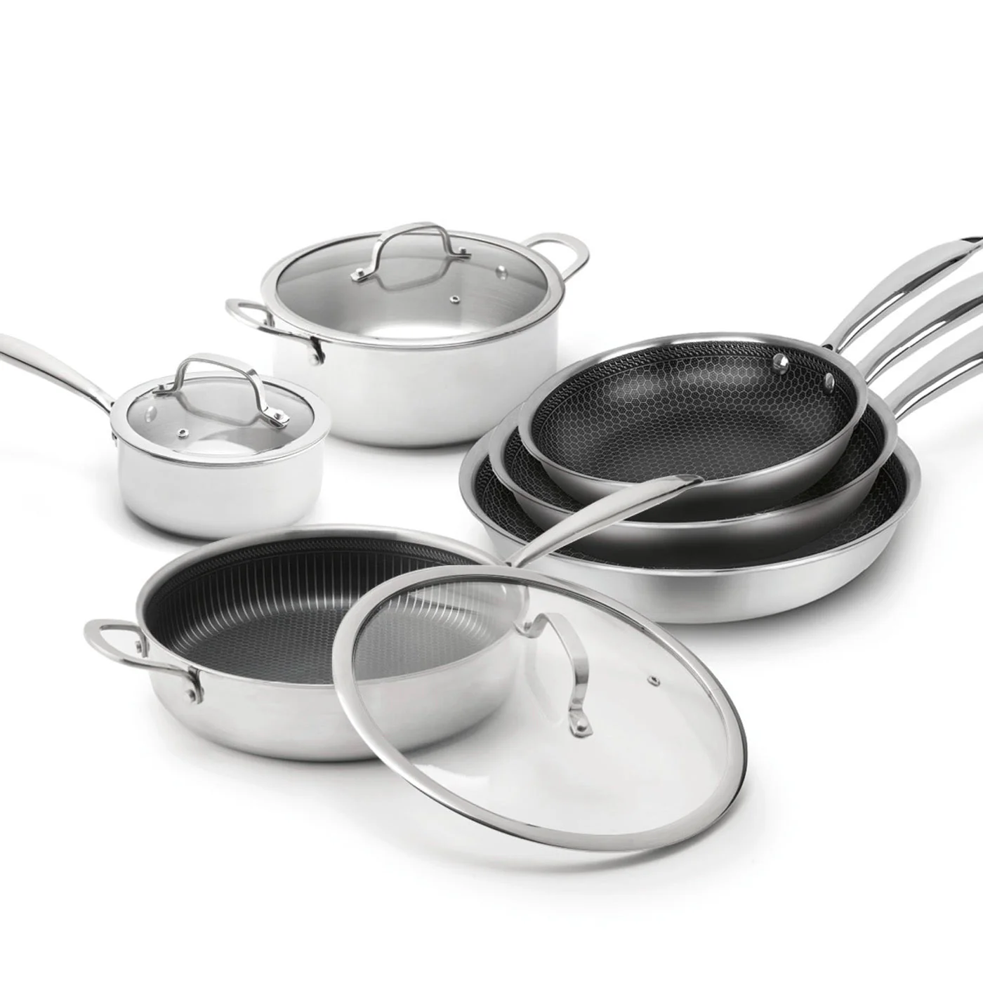Batterie De Cuisine Triply 9 Pièces - Multinox Pro Ceramic - Argenté - Image 2