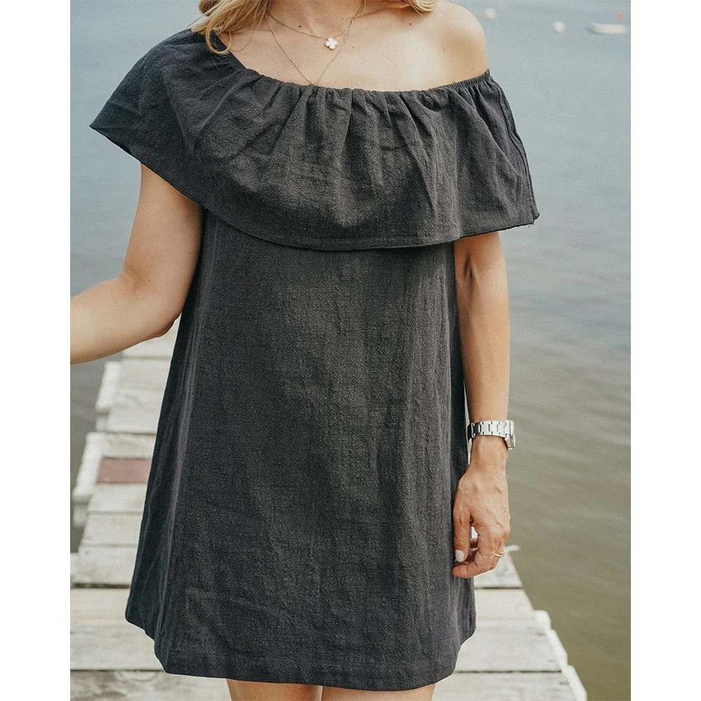 Robe Bardot - Lin Noir - Image 3