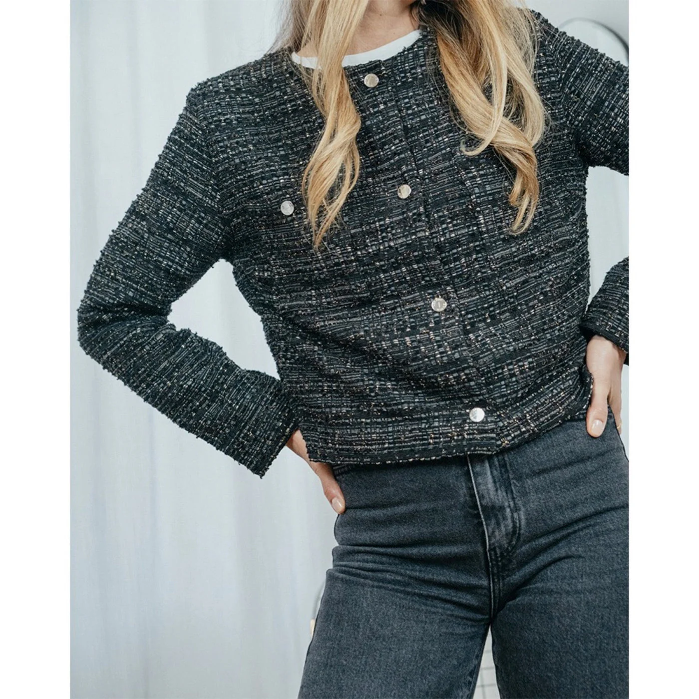 Veste Alberta - Tweed Gris - Image 2