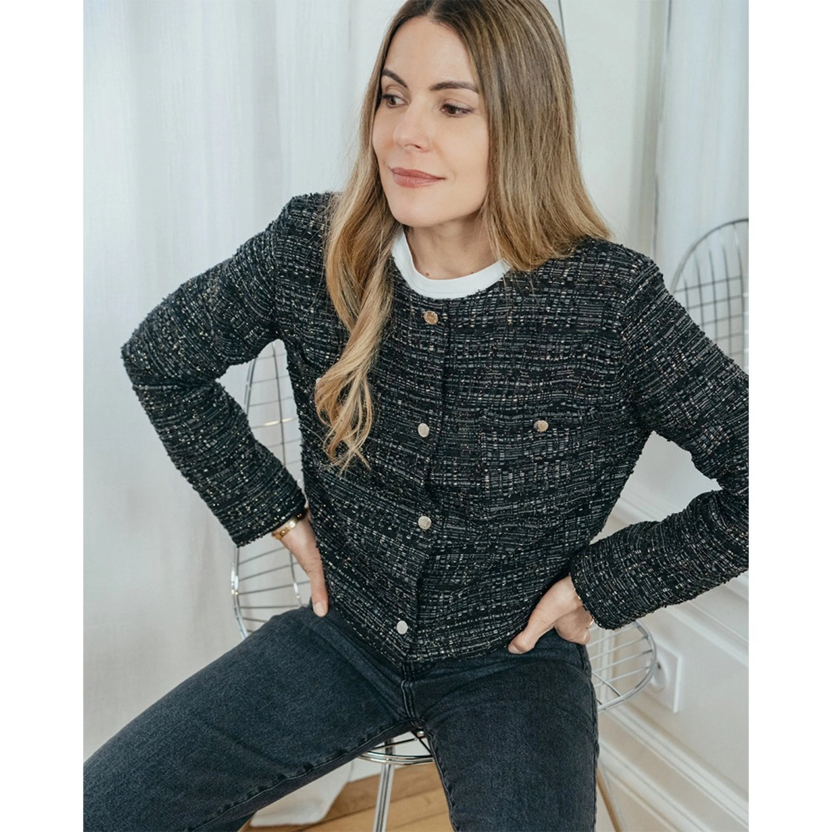 Veste Alberta - Tweed Gris - Image 3