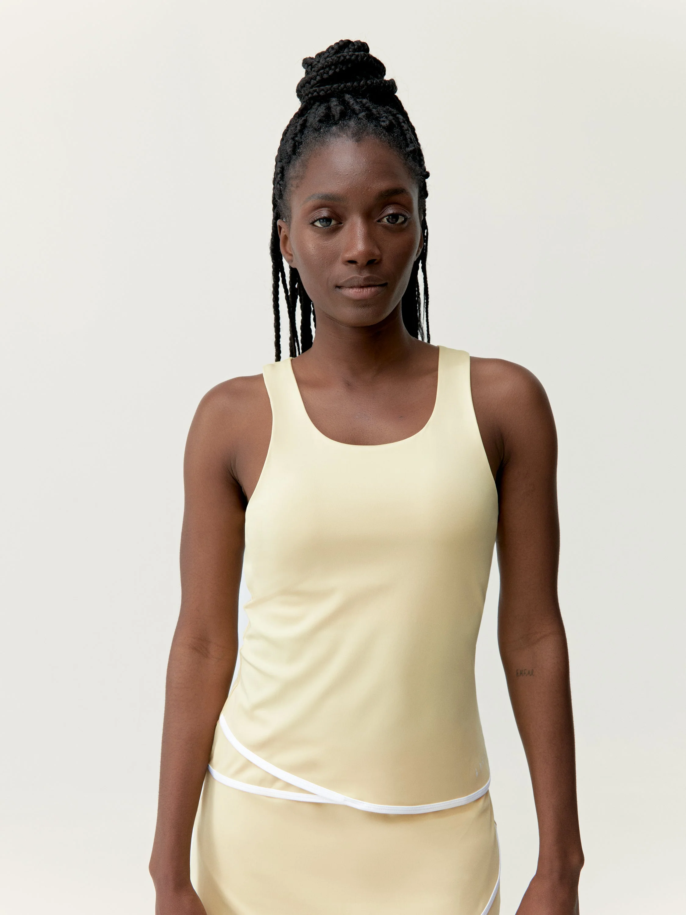 Top Smash - Jaune Doux/Blanc - Femme - Image 2