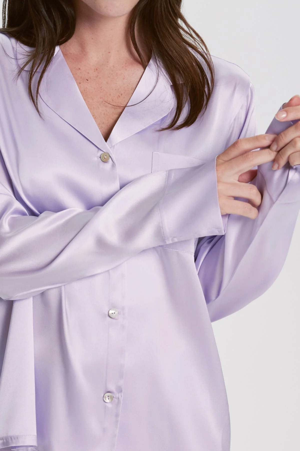 Costume De Pyjama Florence En Soie - Lilas - Image 2