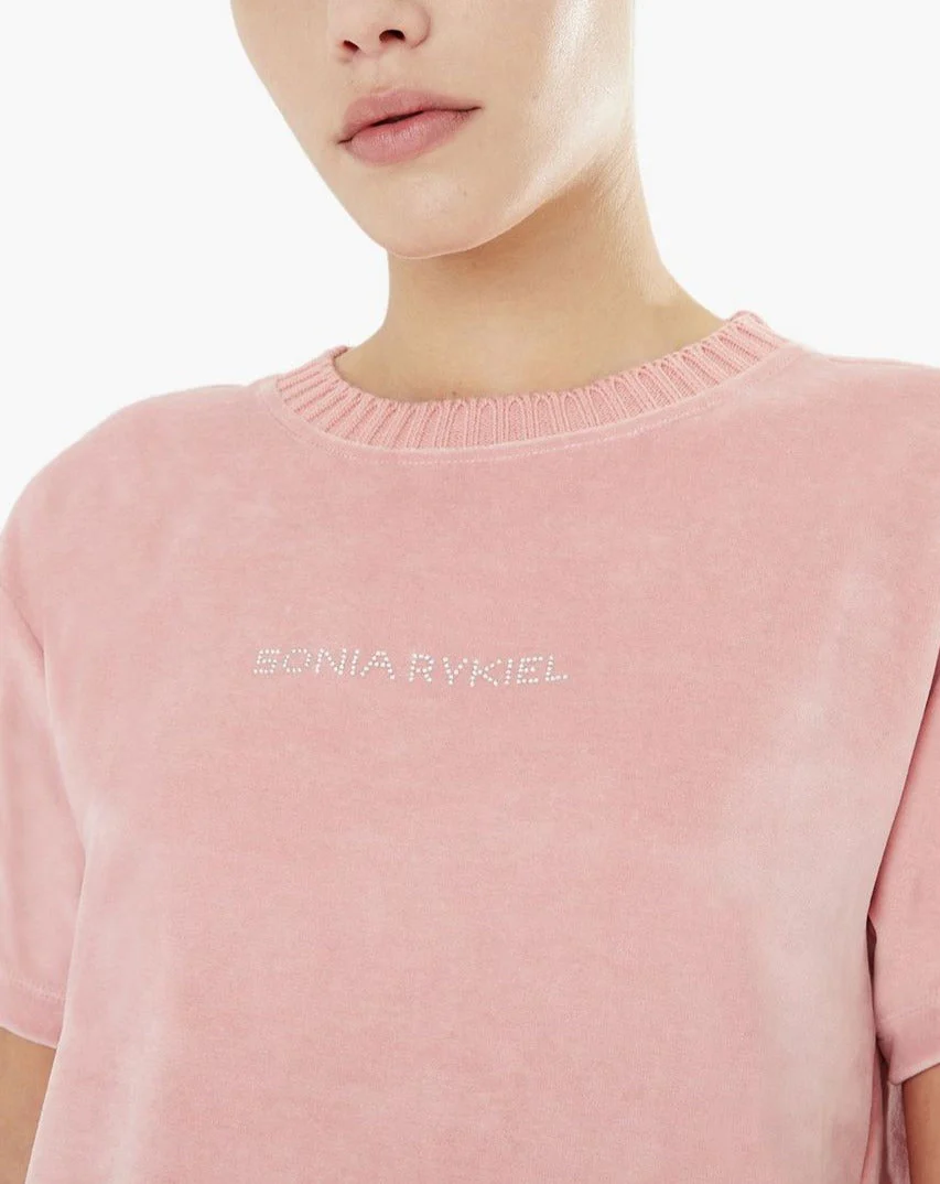 T-Shirt Velours Rykiel Rose - Femme - Image 2