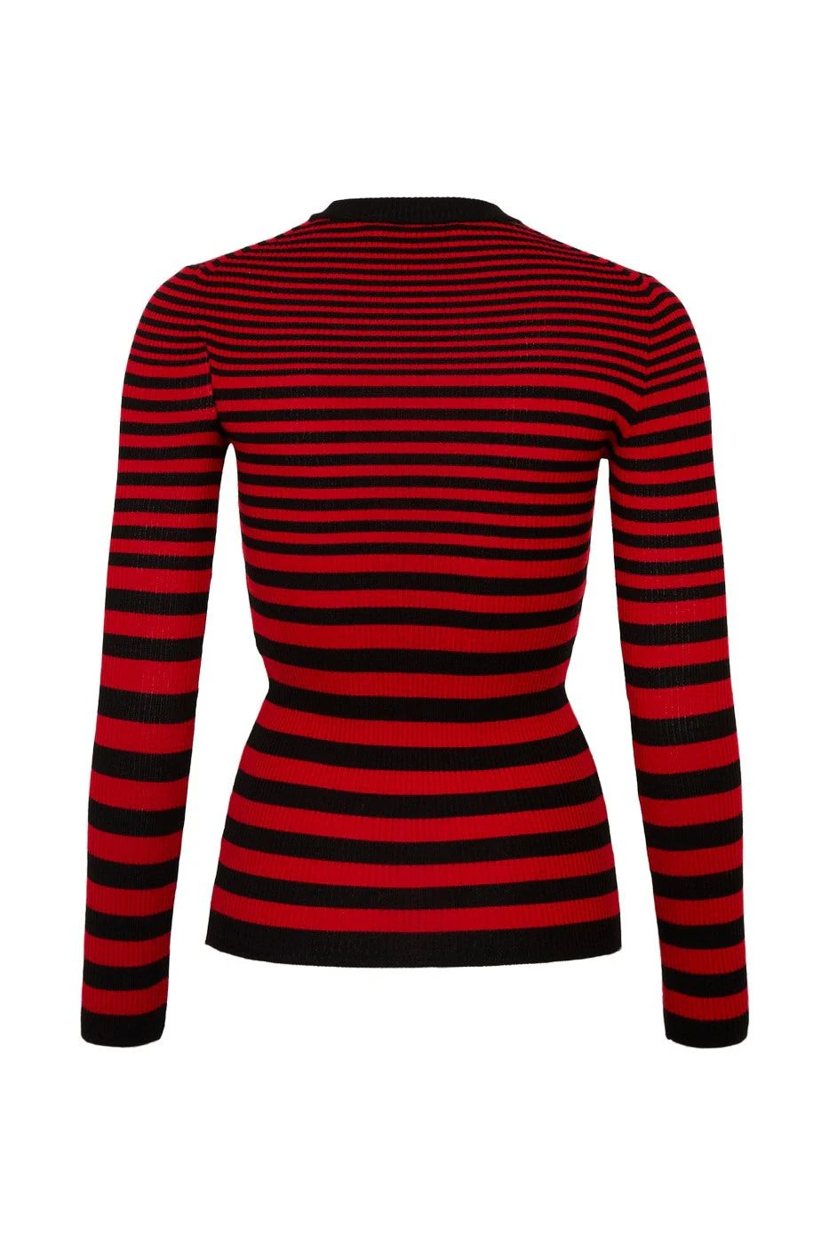 Pull ML - Raye Noir Et Rouge - Femme - Image 3