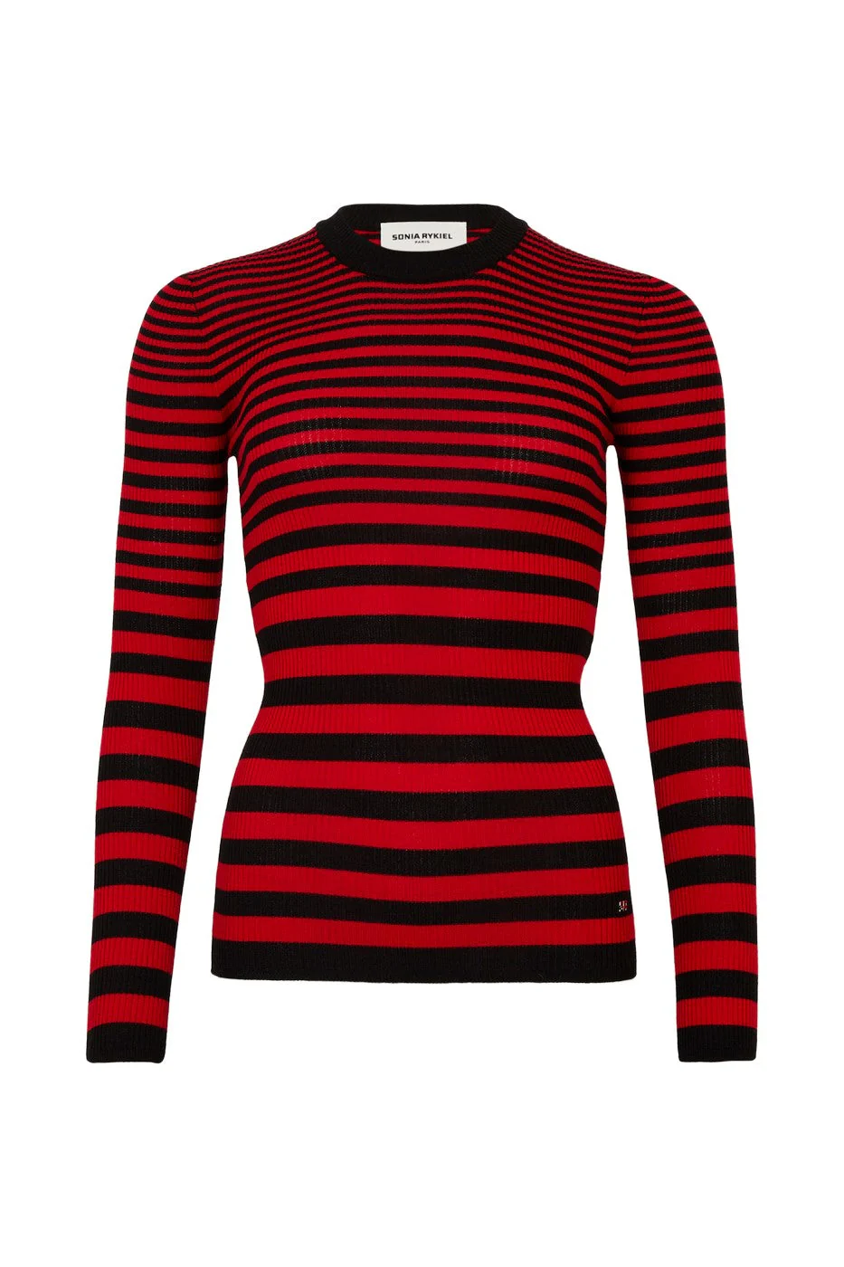 Pull ML - Raye Noir Et Rouge - Femme - Image 4