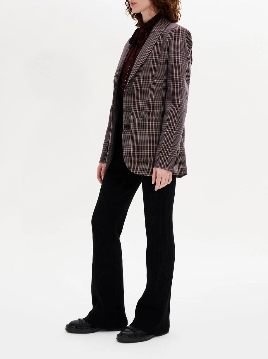 Veste - Carreaux Navy Et Brown - Femme - Image 2